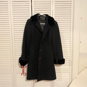 Office Siren Fairweather Peacoat With Fur Sleeves